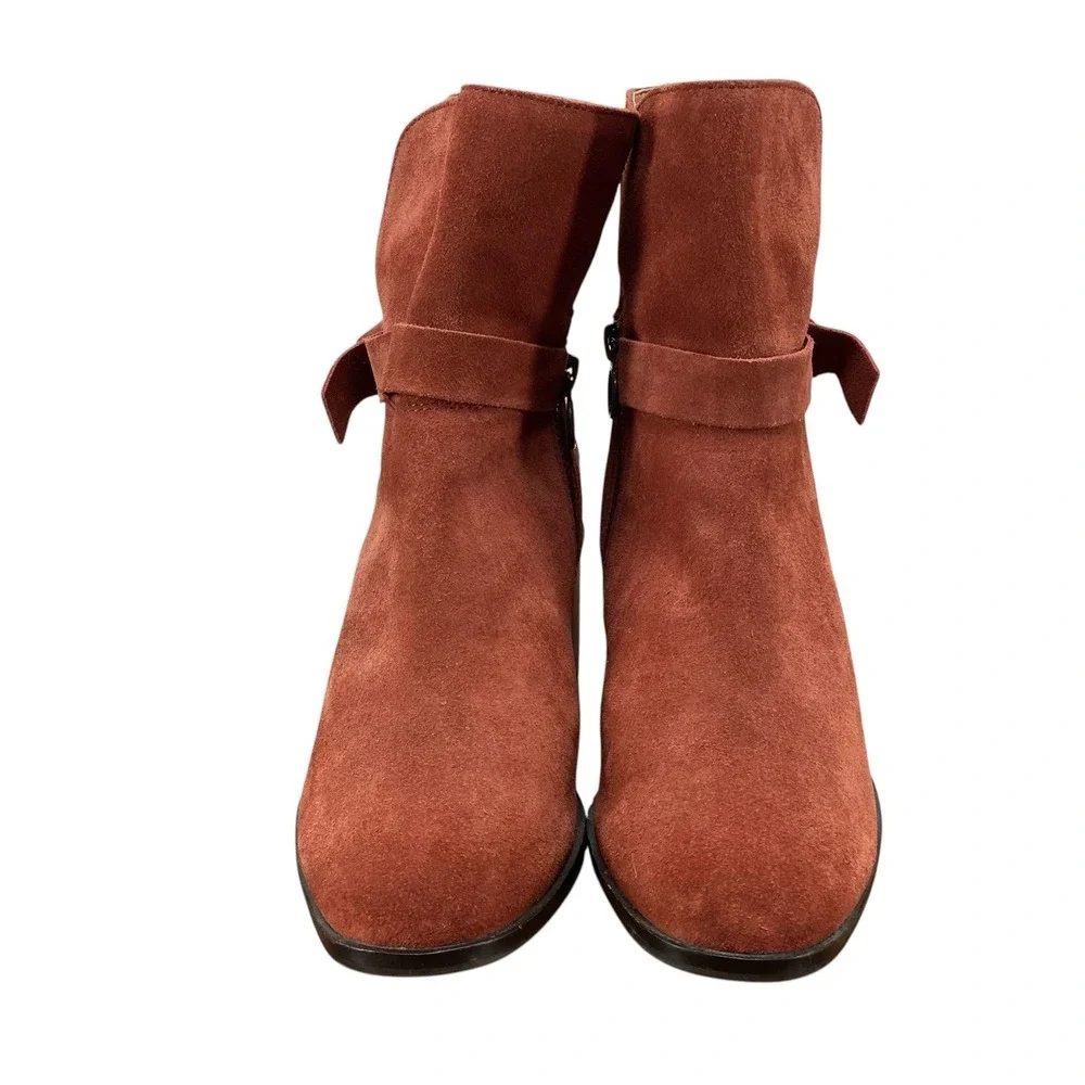 Latigo Danni Women's Size 7 Rust Suede Ankle Boots Western Booties Side Zip